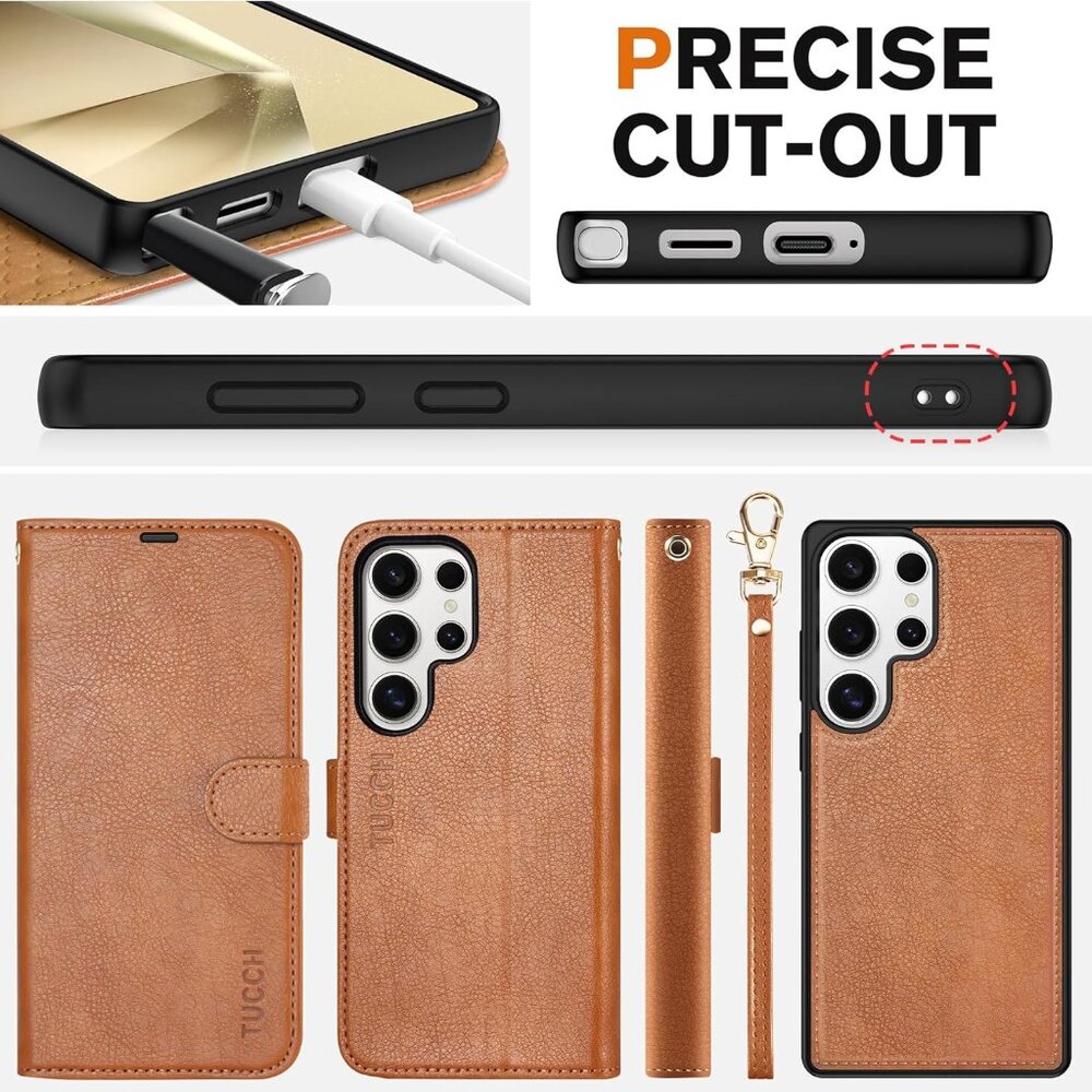 Samsung Galaxy S25 Ultra Wallet Case RFID Blocking Magnetic Detachable Folio - Picture 12 of 12